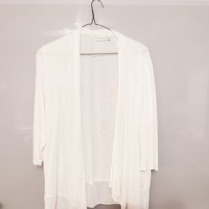 White Large Kim Roger's Sheer Cardigan